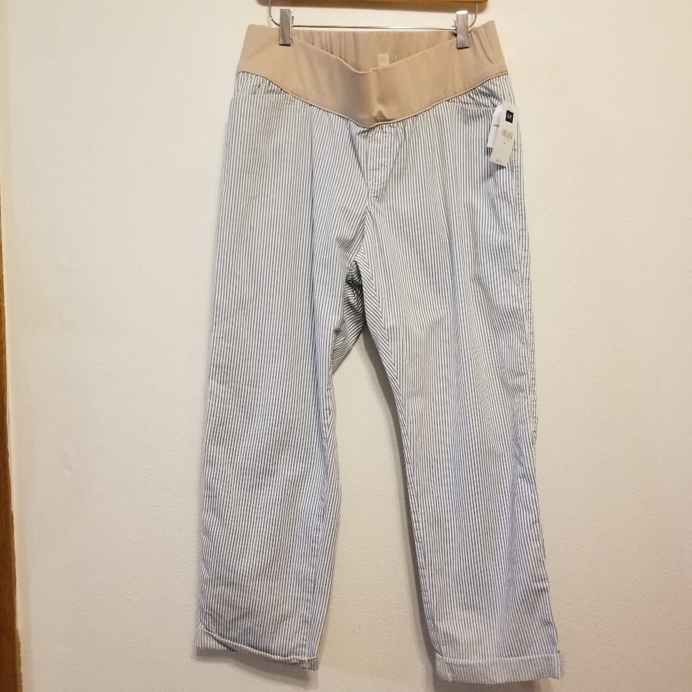 Gap Maternity Girlfriend Khaki striped pants